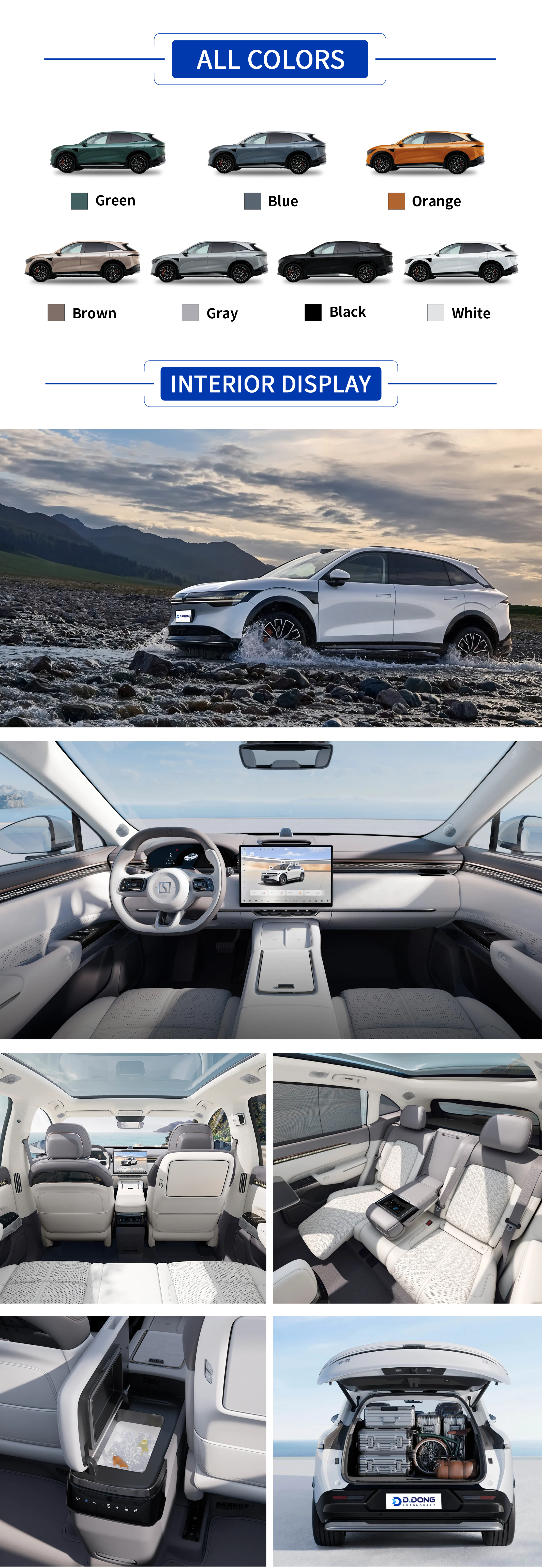 Zeekr 7X All Colors,Zeekr 7X All Interior Display